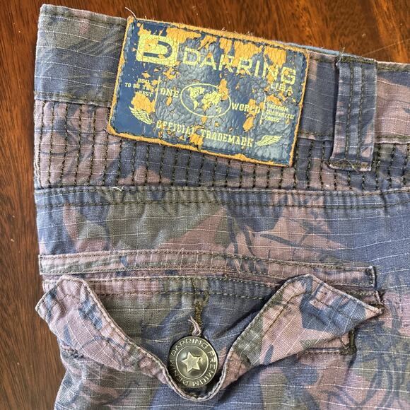 Darring Men's Cargo Camo Pants Size 36x34 Indie Grunge Goblin Streetwear Maroon - Picture 9 of 9